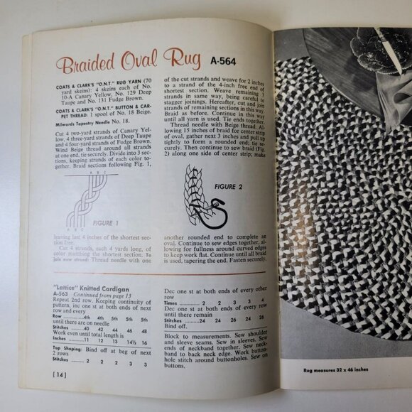 Coats Clarks Book 161 Rug Yarn Quickies Crochet Knit Vintage 1960s Mid Century - Picture 3 of 7